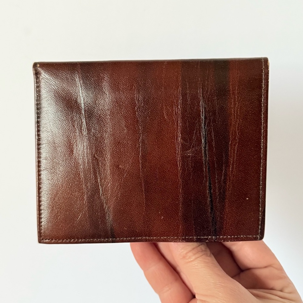 Vintage Amity Men’s Cowhide Leather Oversized Bifold Card Wallet Classic